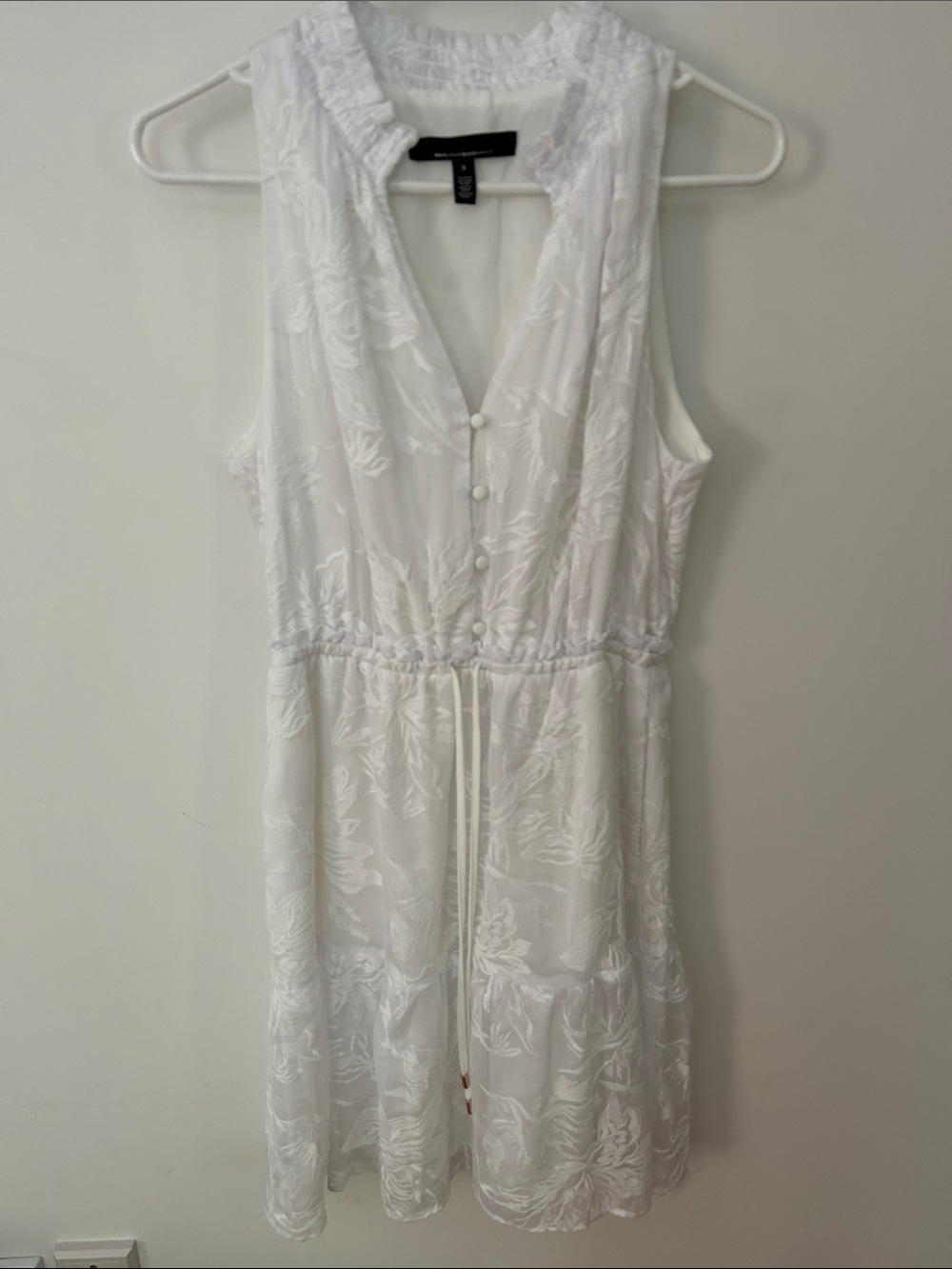 White House Black Market White Embroidered Midi Dress